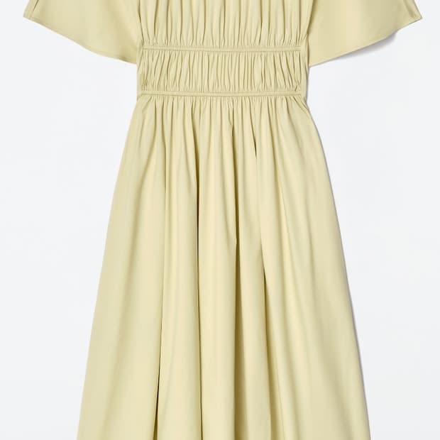 COS 개더드 오픈백 미디 드레스 새제품 