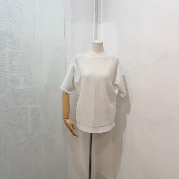 vov 보브 화이트 까슬 반팔니트 4767