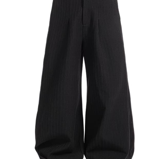 벌룬 스트라이프 와이드 팬츠