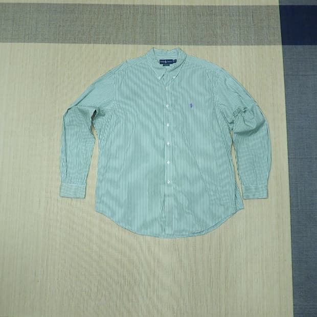 (4XL) 폴로랄프로렌 스트라이프 긴팔 면 셔츠