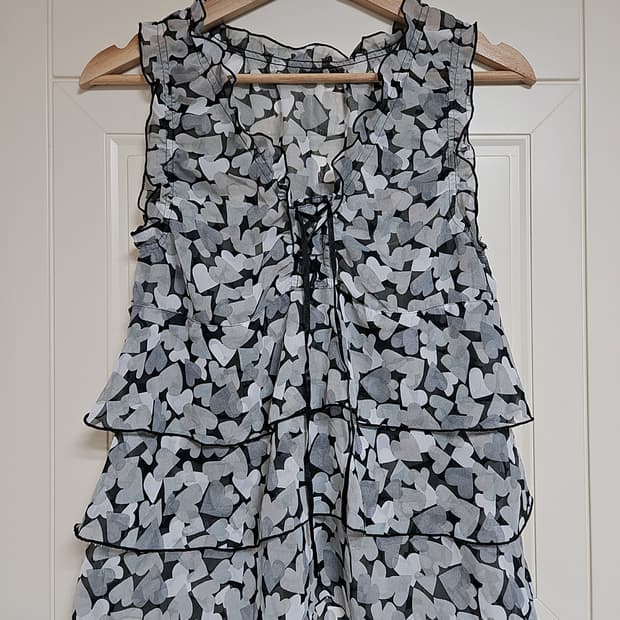 캉캉 레이어드 하트 갸루 슬리브리스 나시 