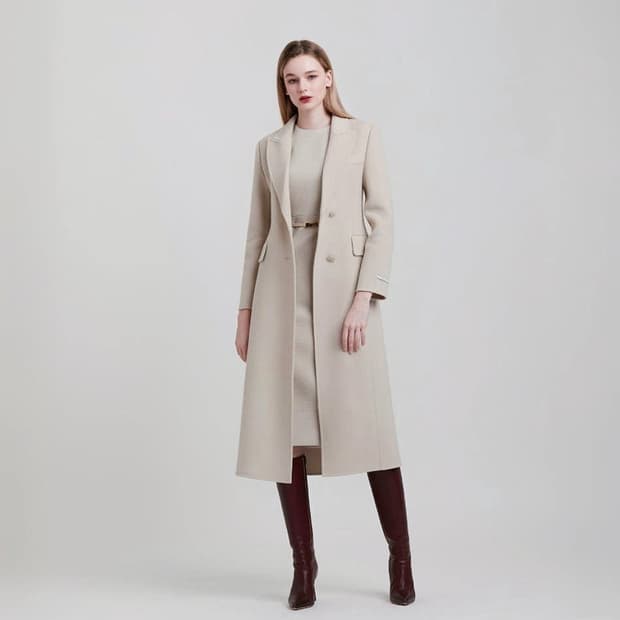 더케미 울 캐시미어 핸드메이드 롱 코트 [새상품]