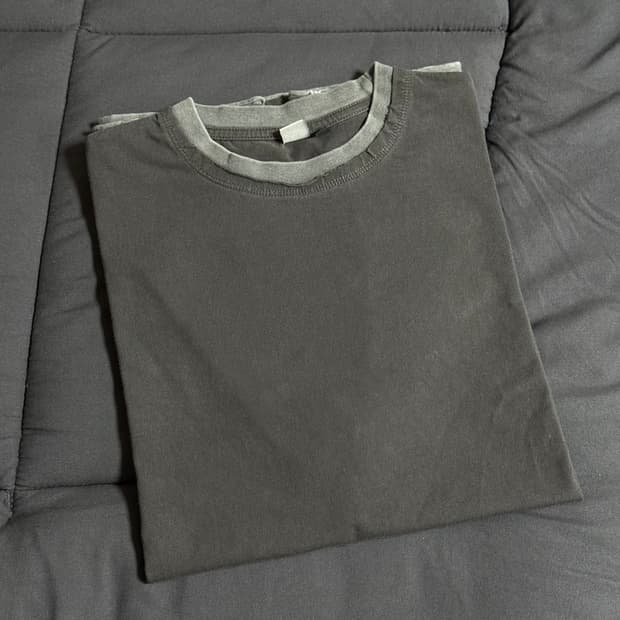 4) 폴리테루 레이어드 롱슬리브 차콜 그레이