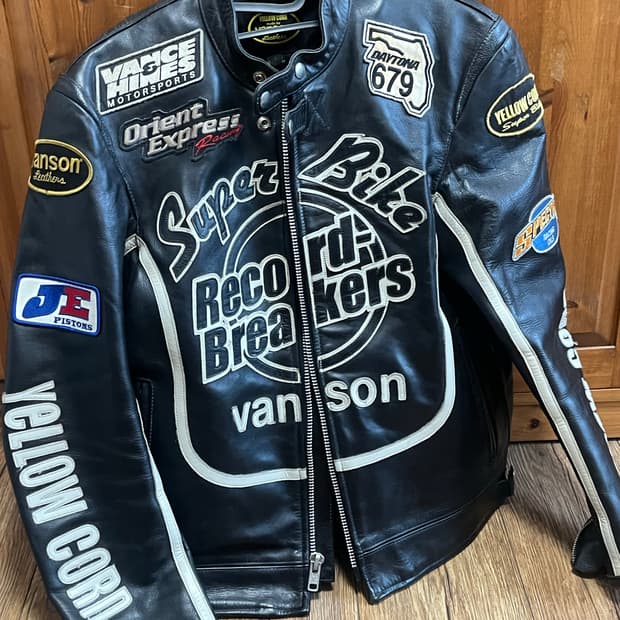 Vanson x Yellow corn 콜라보 레더 라이딩자켓 L 사이즈 