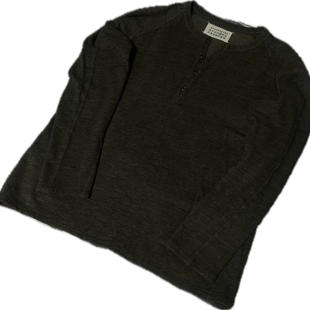 margiela henley neck long sleeve