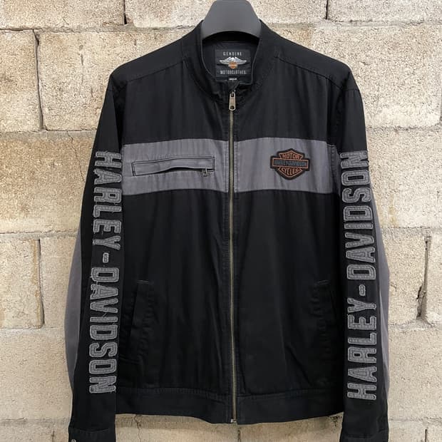 할리 데이비슨 사이드 레터링 코튼 바이커 자켓