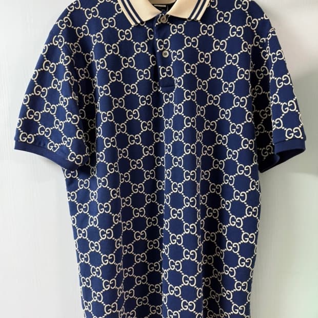 구찌 스트레치 코튼 폴로 다크블루(S)