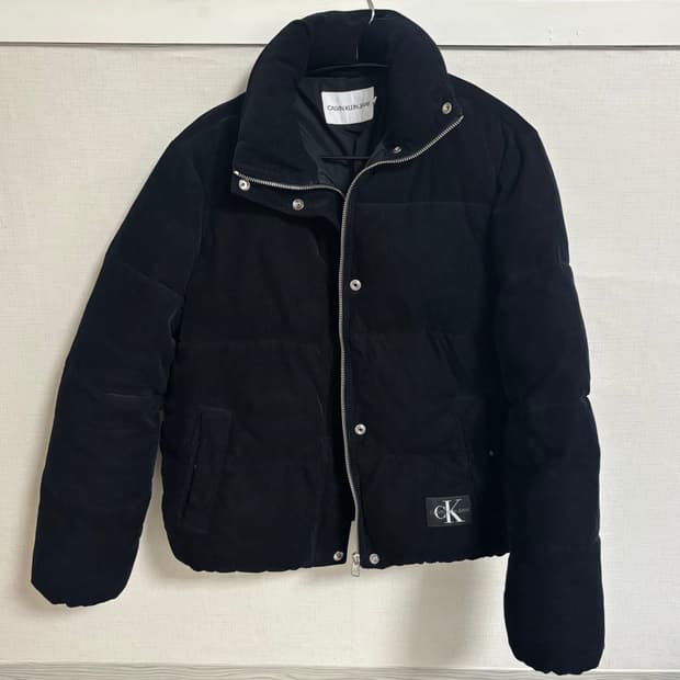 캘빈클라인 코듀로이 숏패딩