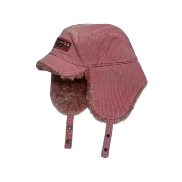 빈티지 핑크 코듀로이 트루퍼햇