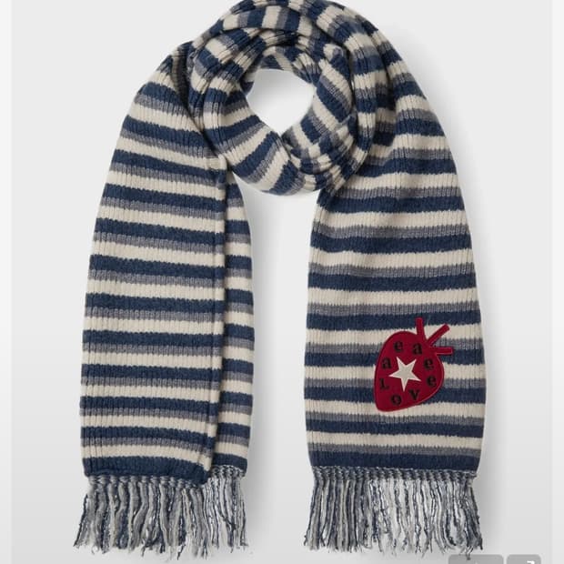 aeae STRIPE TASSEL MUFFLER [BLUE] 목도리