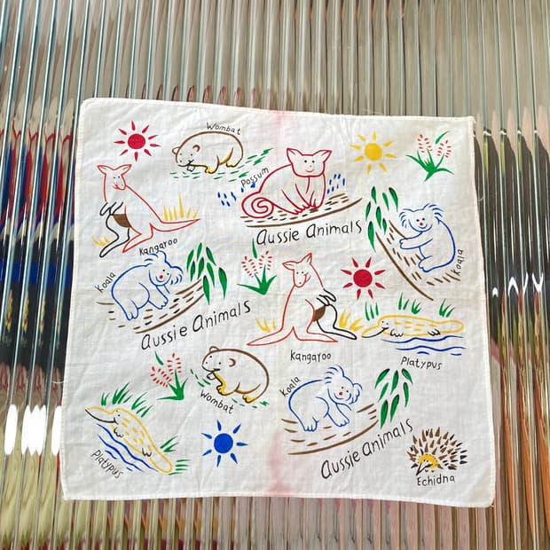 빈티지 애니멀 그래픽 손수건