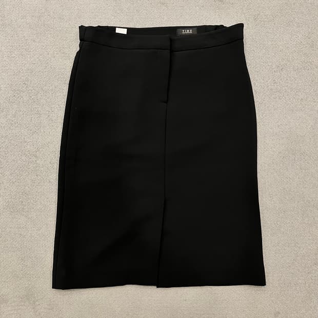 타임 블랙 포켓 H라인 스커트