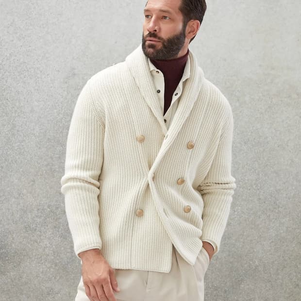 새상품) 브루넬로 쿠치넬리 24 f/w 금장 니트 가디건 자켓