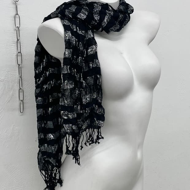 펑크 락시크 스트라이프 수술 머플러 