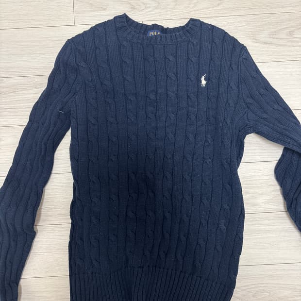 폴로 여성 케이블니트 네이비