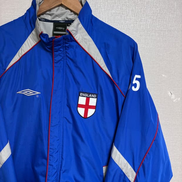 빈티지 엄브로 잉글랜드 국가대표 기모 바람막이 블루 XL