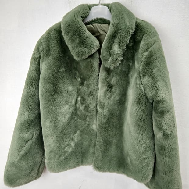 숏 퍼 자켓 그린 90 S 새제품