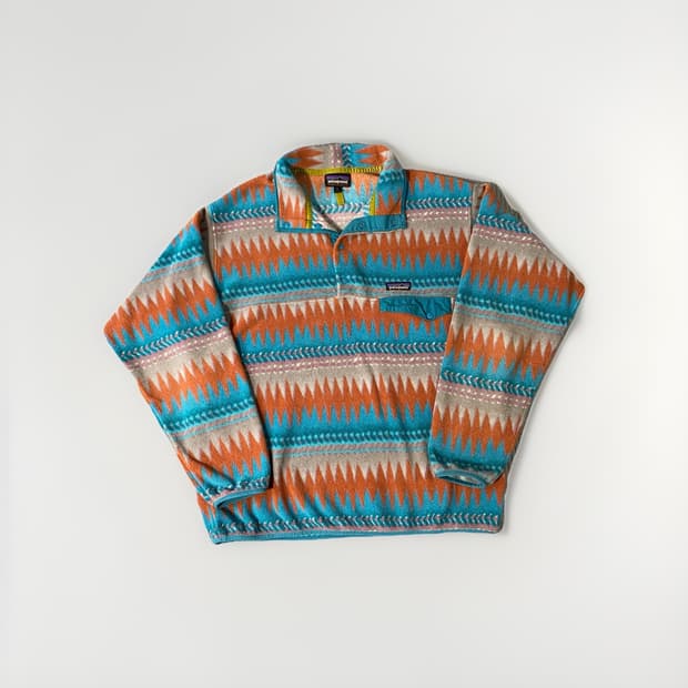 20FW 파타고니아 신칠라 스냅-티 플리스 풀오버 오렌지 스카이블루