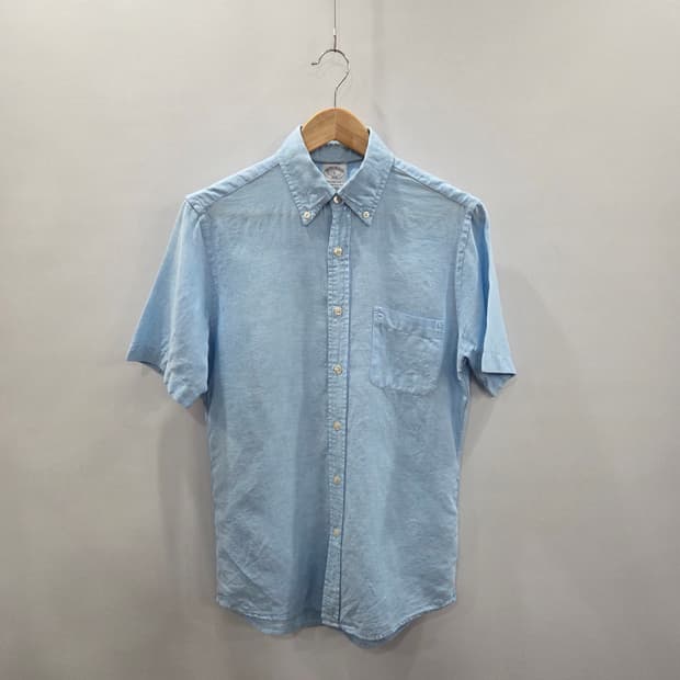 브룩스브라더스 버튼다운 린넨 반팔셔츠 S 