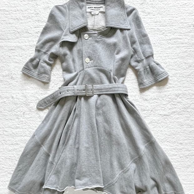 트렌치 코튼 벨티드 드레스