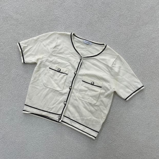 S 룩캐스트 여성 반팔 가디건 0414M