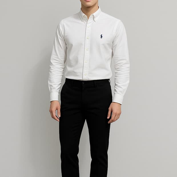 폴로랄프로렌. 남자 슬림핏 화이트 셔츠_L