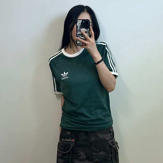 아디다스 3s 그린 반팔 링거 티셔츠