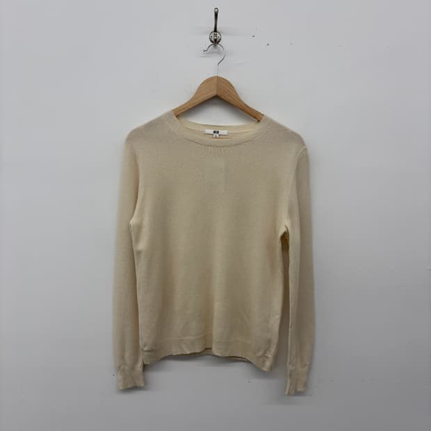 유니클로 캐시미어 아이보리 니트 여성XL