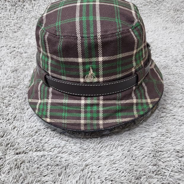 빈폴 체크 버킷햇 브라운 57 새제품급