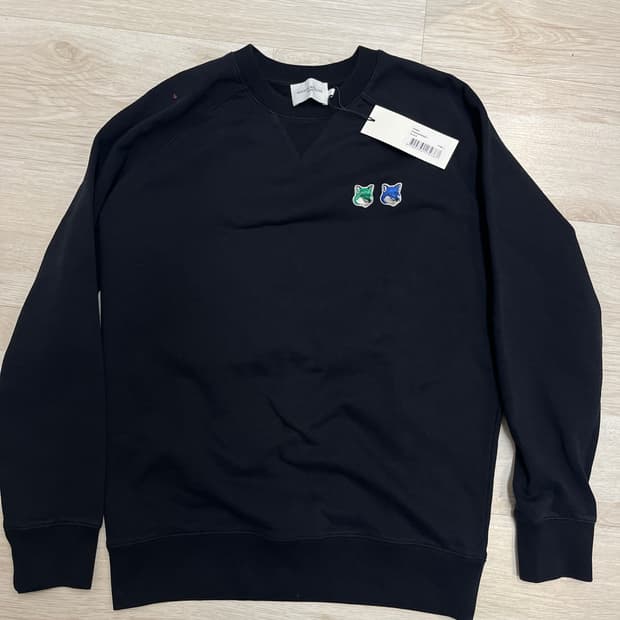 메종키츠네 더블 폭스 맨투맨 블랙  L사이즈 새상품