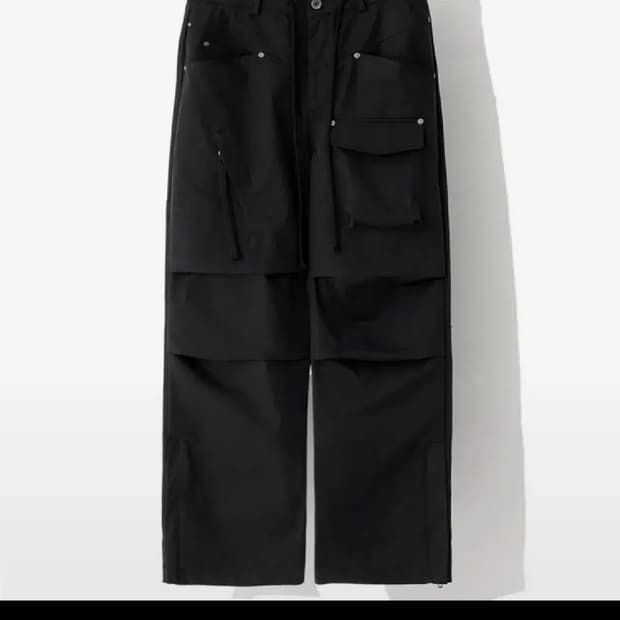 [삽니다] CORD 코드 카터 다이애그널 짚 파라슈트 팬츠 블랙 L