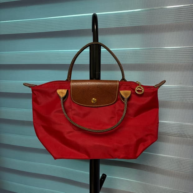 롱샴 르 플리아쥬 레드 핸들백