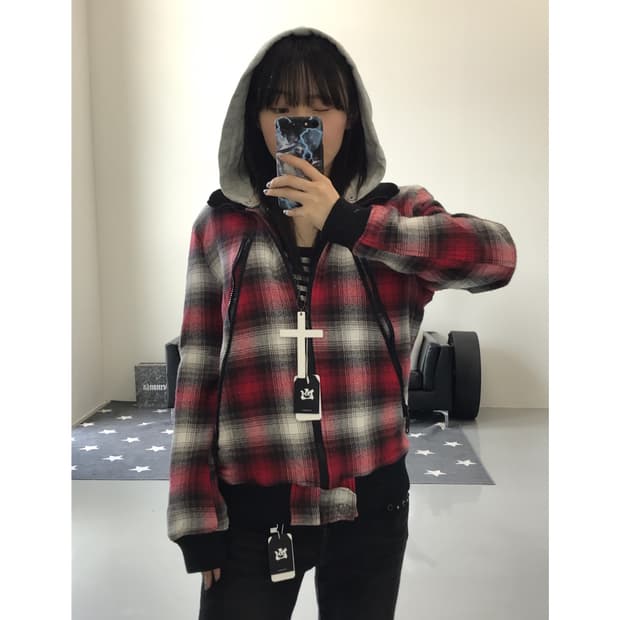 In The Attic Y2k Checked Jackets