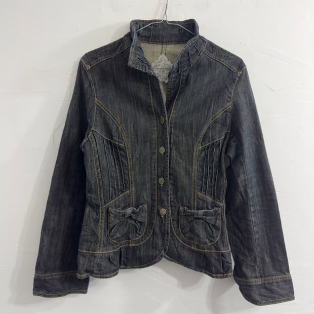 ribbon detail denim jacket