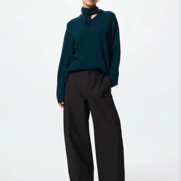 유니클로 저지배럴팬츠(black,L)