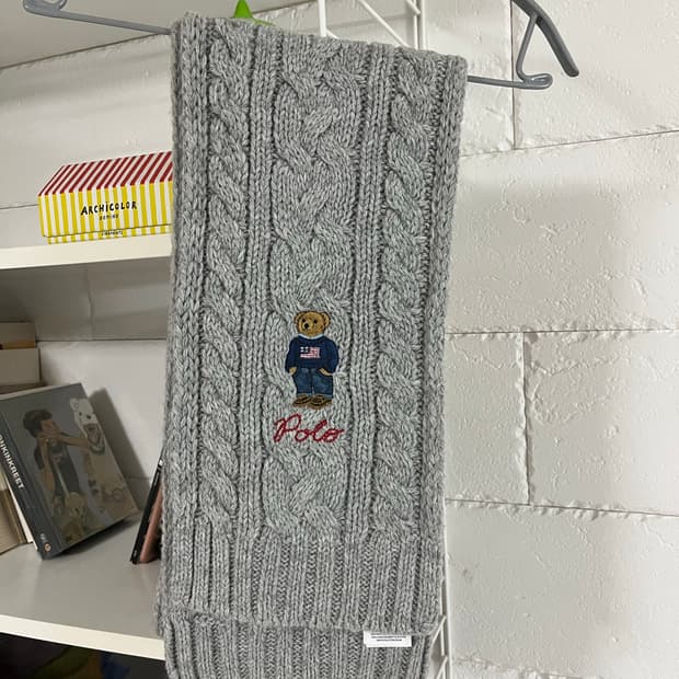 폴로 랄프 로렌 베어 케이블 니트 스카프