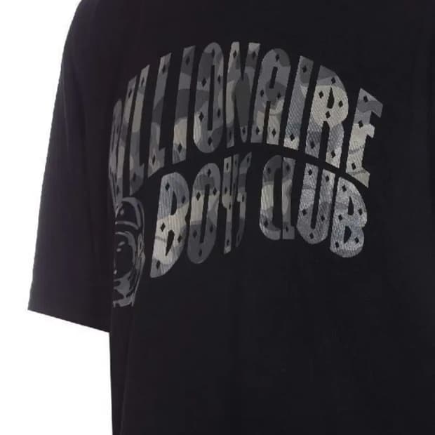  BBC 빌리네어보이즈클럽 카모 아치 로고 티셔츠 블랙 XL