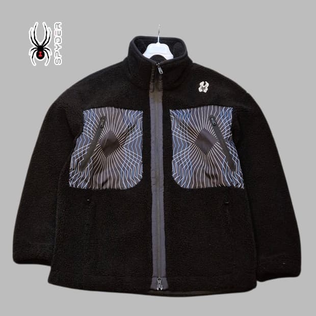 L 스파이더 블랙 후리스 집업자켓