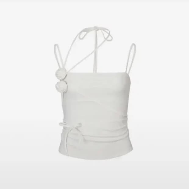 페인오어플레져 ROSE CORSAGE SLEEVELESS white