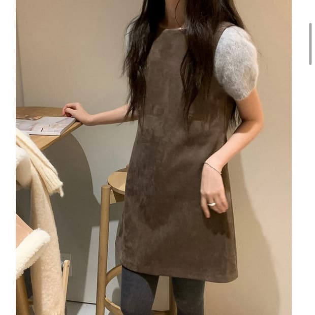 가내스라 스웨이드 원피스