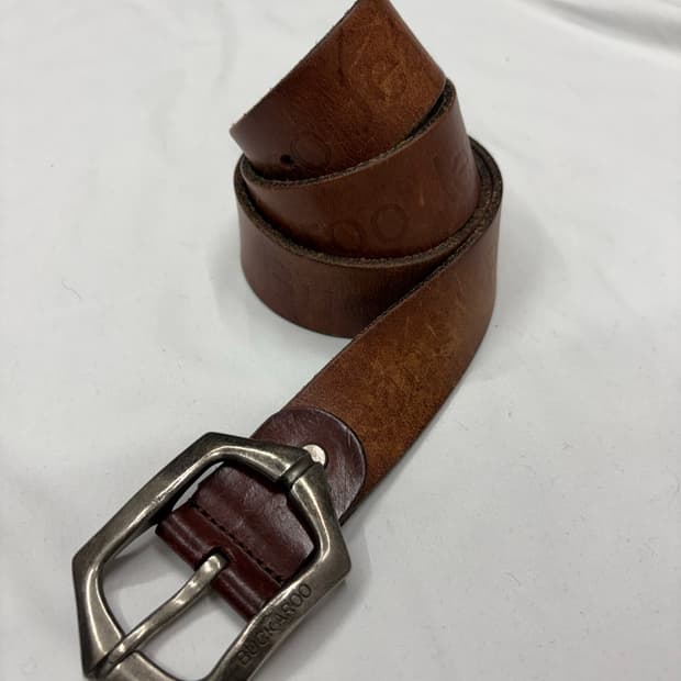 Buckaroo 버커루 웨스턴 브라운 레더 버클 벨트