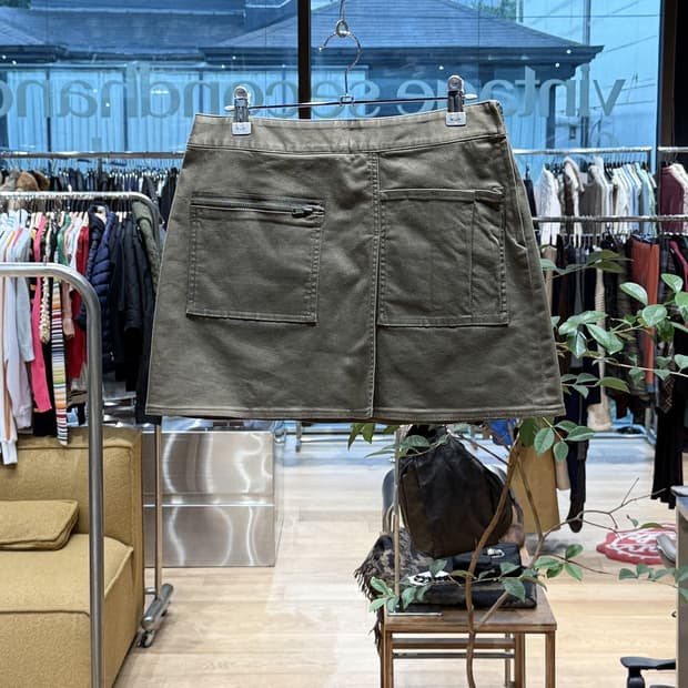 돌체앤가바나 카키 포켓 미니스커트 