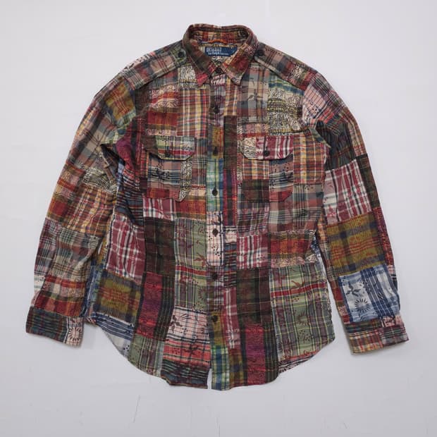 폴로 마드라스 패치워크 헌팅셔츠