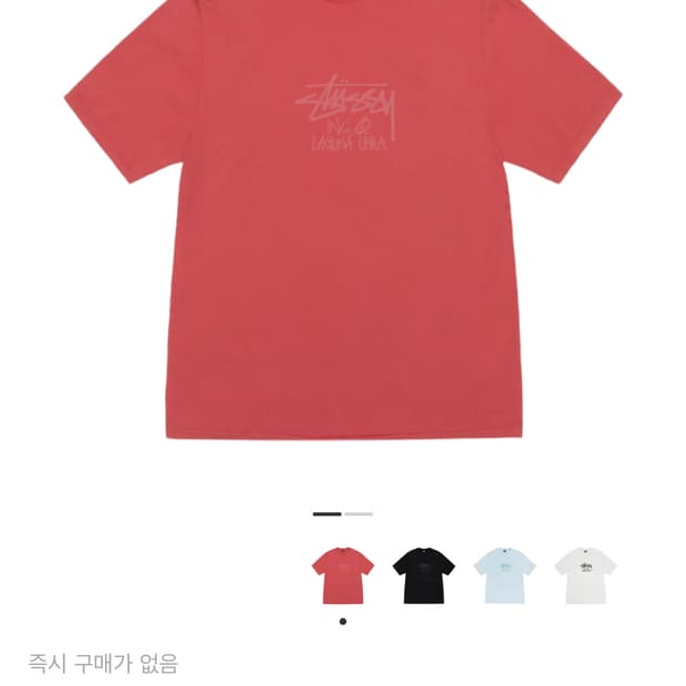 스투시 라구나 USA 피그먼트 다이드 티셔츠 구아바