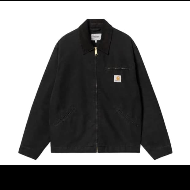 칼하트 윕 디트로이트 자켓 블랙/블랙 헤비 스톤 워시