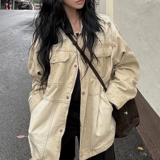 더오유 VINTAGE BRUSH-WASH WORK JACKET (택포)