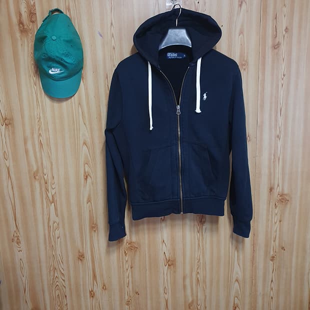 폴로 랄프로렌 포니 로고 써멀 후드 집업 블랙 s