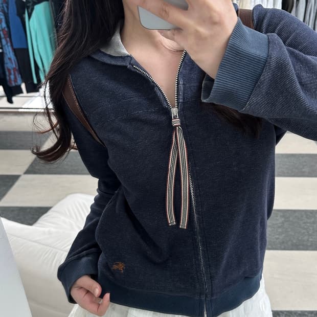 버버리 블루라벨 데님 후드집업 