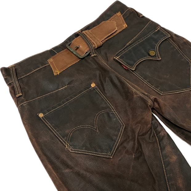 Levi's RED unbalanced coating denimpants