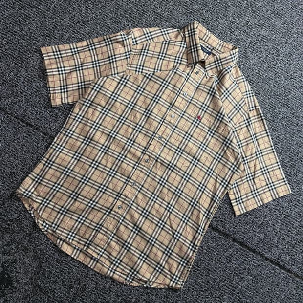 버버리 아카이브 노바체크 반팔 셔츠 3138